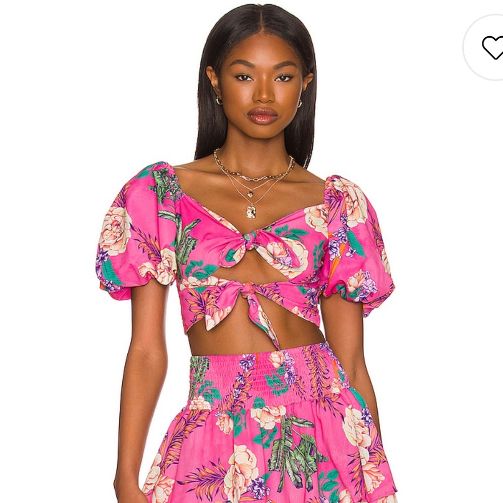 Agua Bendita Bailee top in pink.